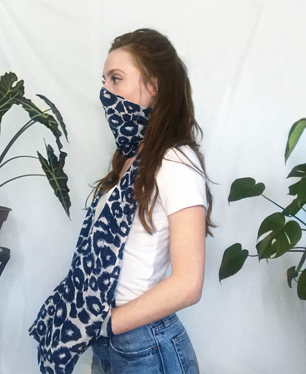 cheetah scarf face covering